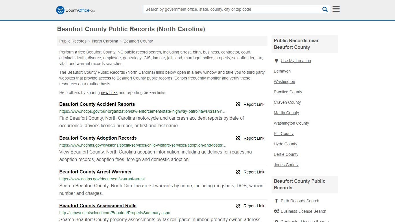 Public Records - Beaufort County, NC (Business, Criminal, GIS, Property ...