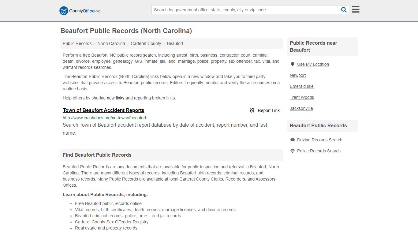 Beaufort Public Records (North Carolina) - County Office